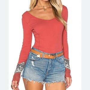 Free People Bandana Cuff Top in Red Size S